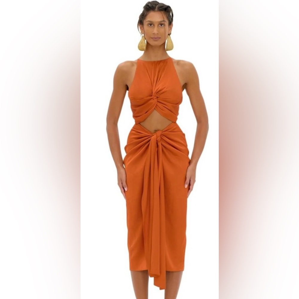 NWT Andrea Iyamah Reni dress in Rust Orange